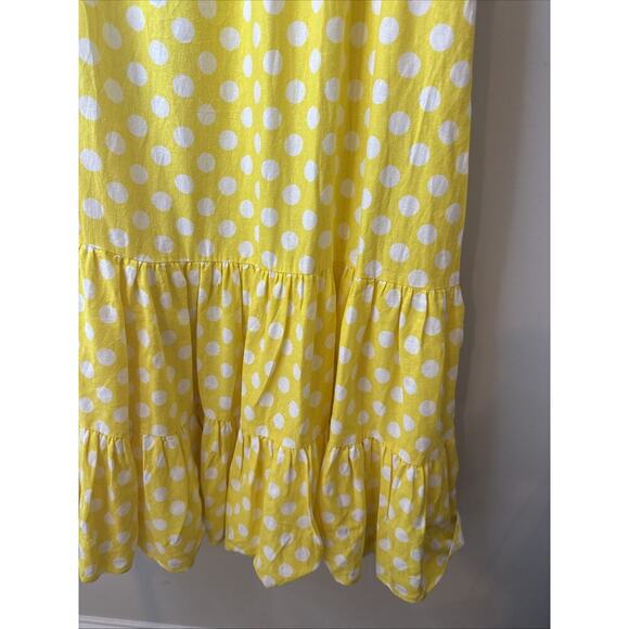 Lisa Marie Fernandez Yellow One Shoulder PolkaDot Ruffle Dress Size S - Picture 7 of 10